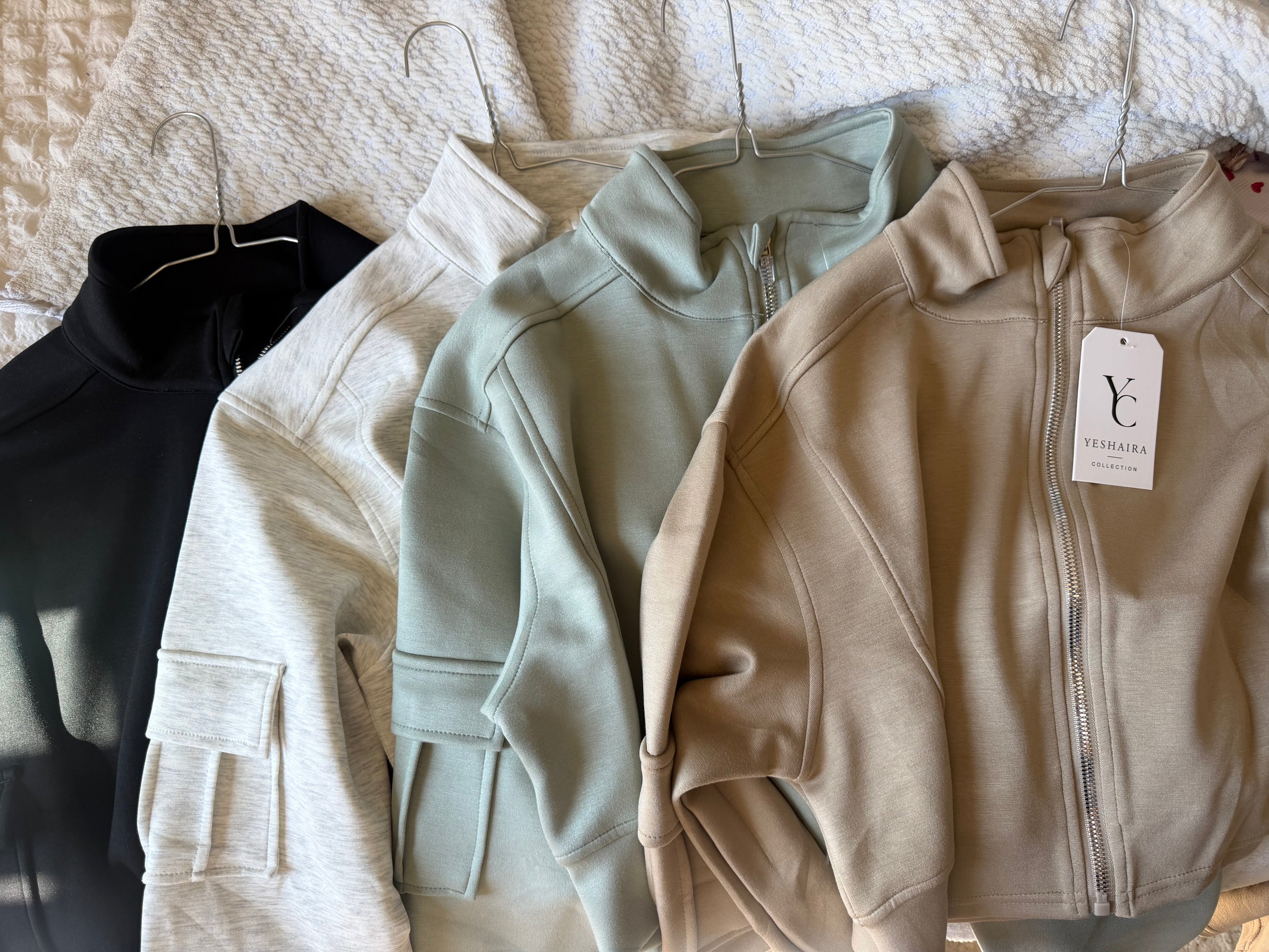 Cargo Jogger & Zip Crop Jacket Set