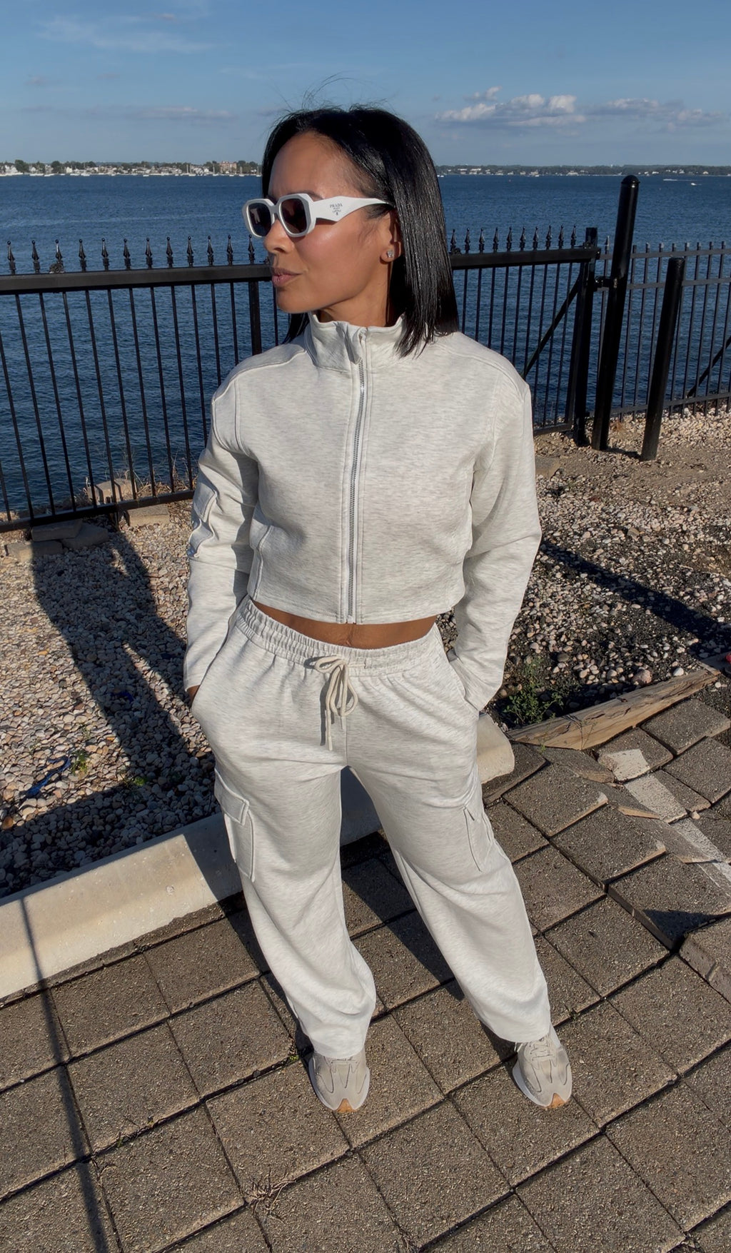 Cargo Jogger & Zip Crop Jacket Set